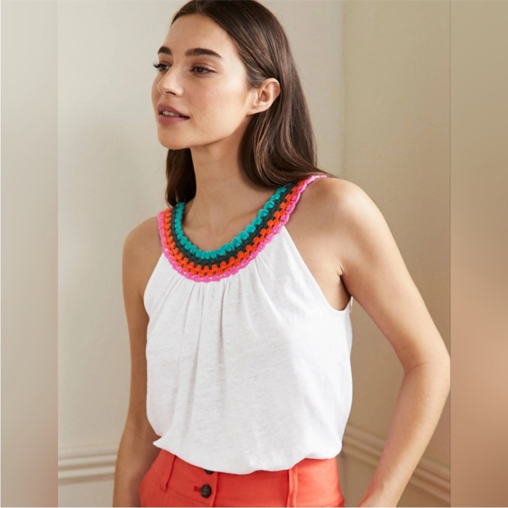 Boden crochet trim top
